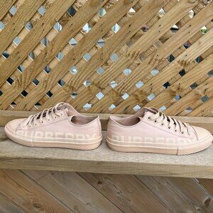 Burberry Logo Print Canvas Sneakers Size 39 / 8.5 - dusty rose colour